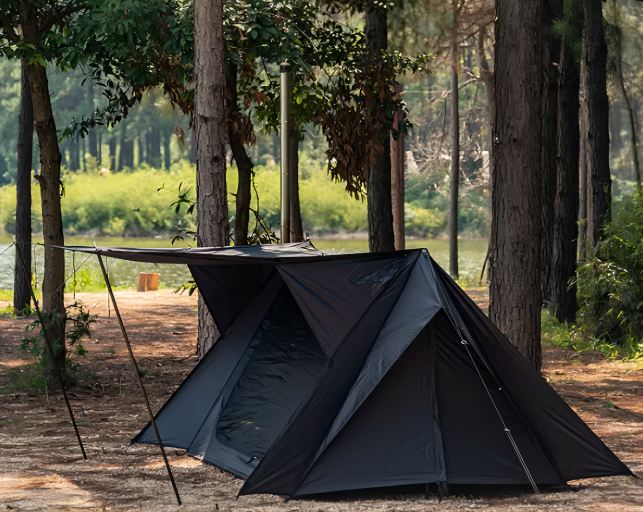Black camping shelter tent - EFNEW